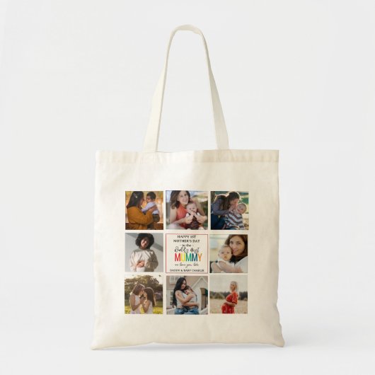 Beste Mummy 1e Moederdag Fotocollage ter wereld Tote Bag (Voorkant)