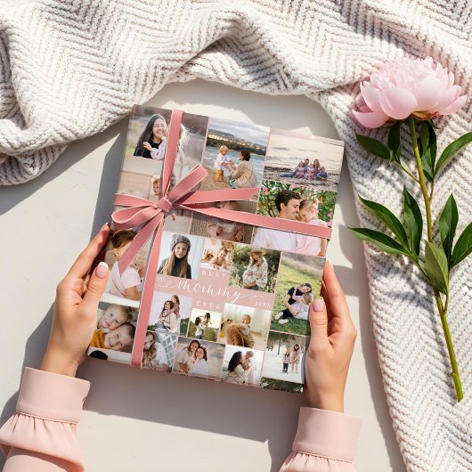 Beste Mummy ooit Script Moederdag Fotocollage Inpakpapier Vel