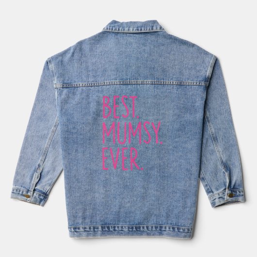 Beste mumsy ooit roze denim jacket (Achterkant)