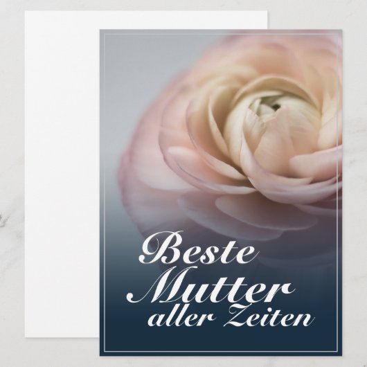 Beste Mutter aller Zeiten mit großer rosa Roos (Voorkant / Achterkant)