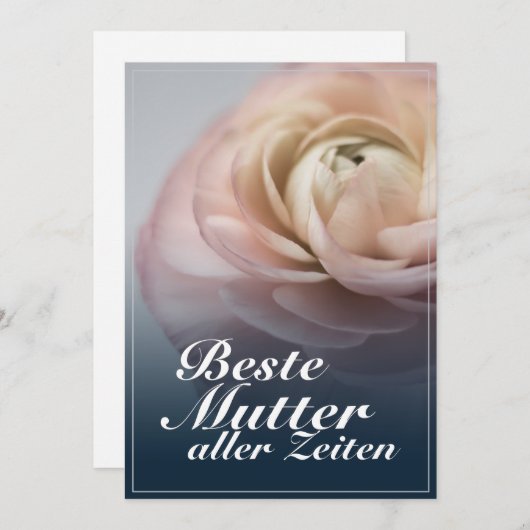 Beste Mutter aller Zeiten mit großer rosa Roos (Voorkant / Achterkant)