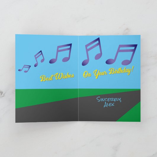 Beste muziekleraar gevouwen Wenskaart Kaart (Binnen)