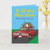 Beste muziekleraar gevouwen Wenskaart Kaart (Gele Bloem)