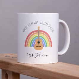 Beste muziekleraar regenboog aangepast bedankcadea koffiemok