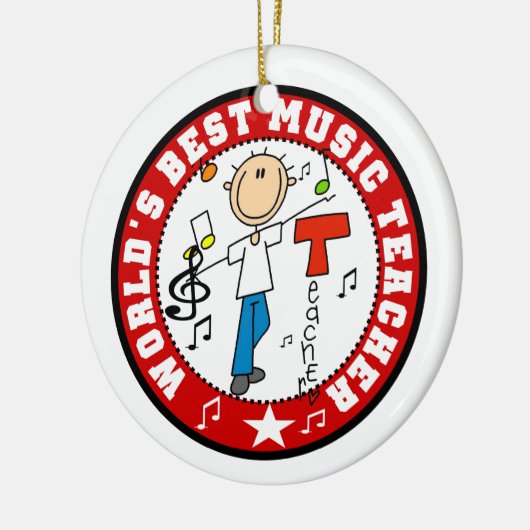 Beste muziekleraar ter wereld keramisch ornament (Links)