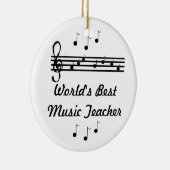 Beste muziekleraar ter wereld keramisch ornament (Rechts)