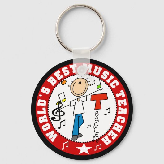 Beste muziekleraar ter wereld sleutelhanger (Voorkant)