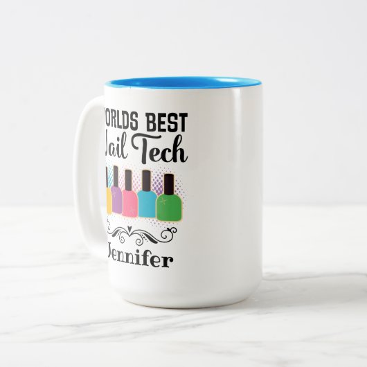 Beste Nail-technicus ter wereld Tweekleurige Koffiemok (Voorkant links)