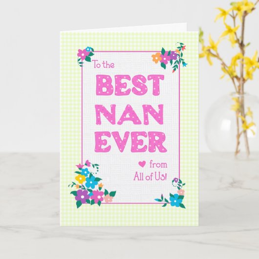 Beste Nan Ever Moederdag van al onze Kaart (Gele Bloem)