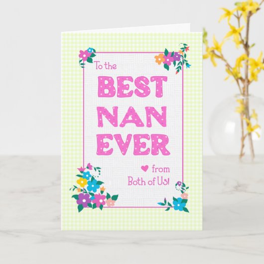 Beste Nan Ever Moederdag van beide Amerikaanse Kaa Kaart (Gele Bloem)