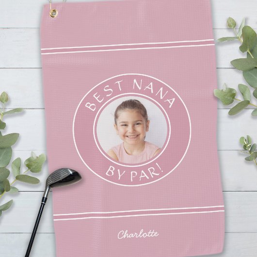Beste Nana By Par Elegante Golfer Roze Foto Gift Golfhanddoek