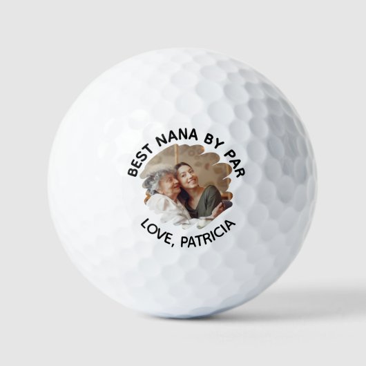 Beste Nana by Par met aangepaste foto en tekst Golfballen (Voorkant)