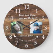 Beste Nana en Papa kleinkinderen 2 Foto Collage Ho Grote Klok (Voorkant)