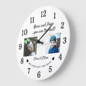 Beste Nana en Papa kleinkinderen Fotocollage Wit Grote Klok (Hoek)