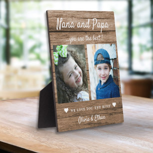 Beste Nana en Papa kleinkinderen Namen 2 Foto Hout Fotoplaat