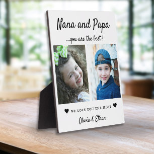 Beste Nana en Papa kleinkinderen Namen 2 Foto Wit Fotoplaat