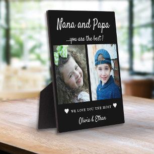 Beste Nana en Papa kleinkinderen namen 2 foto zwar Fotoplaat