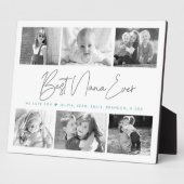 Beste Nana Ever 6 Foto Collage Modern Gray Script Fotoplaat (Zijkant)