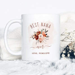 Beste Nana Ever | Boho Terracotta Floral Koffiemok