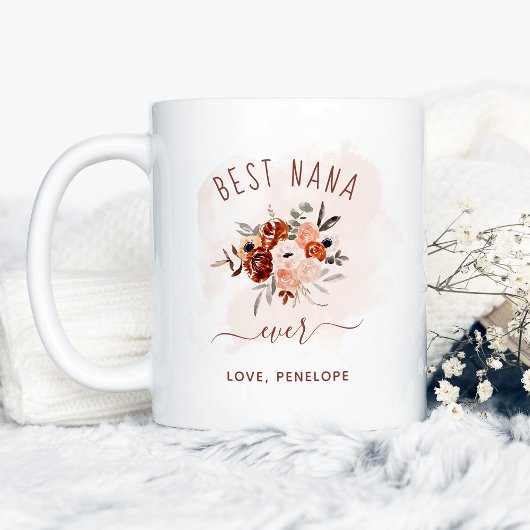 Beste Nana Ever | Boho Terracotta Floral Koffiemok