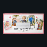 Beste Nana Ever Kalligrafie 5 Photo Desk Mat<br><div class="desc">Deze grootouder bureaumat biedt ruimte voor 5 foto's, zodat gebruikers hun favoriete afbeeldingen van hun kleinkinderen kunnen laten zien. Het ontwerp is voorzien van een moderne stijl kalligrafie met de tekst: "Best Nana Ever" en is geaccentueerd met accenten van een lichte perzikkleur. De moderne stijlkalligrafie van de bureaumat voegt een...</div>