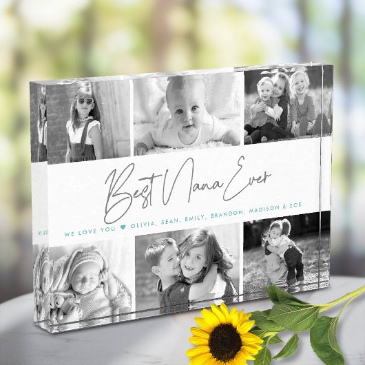 Beste Nana Ever Modern Gray Script Custom Collage Fotoblokken