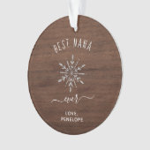 Beste Nana Ever | Rustic Snowflake en Foto Ornament (voorkant)