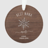Beste Nana Ever | Rustic Snowflake en Foto Ornament (voorkant)