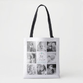 Beste Nana Ever Script 8 Fotocollage Modern Chic Tote Bag (Voorkant)