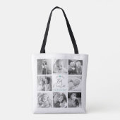 Beste Nana Ever Script 8 Fotocollage Modern Chic Tote Bag (Achterkant)
