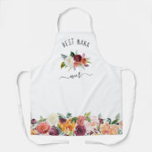 Beste Nana Ever | Trendy Burgundy Boho Floral Schort (Voorkant)