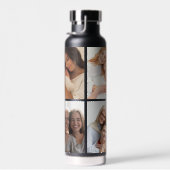 Beste Nana | Grandma Custom Name 4 Photo Waterfles (Rechts)