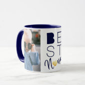 Beste Nana Navy Blue Twee foto Mok (Voorkant links)