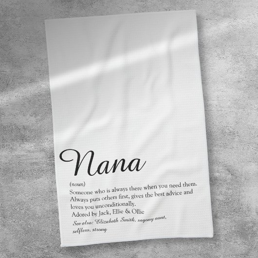 Beste Nana, Oma, Grootmoeder Definitie Script Theedoek