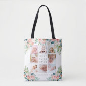BESTE NANA OOIT 8 Foto Collage Pink Floral - Aange Tote Bag (Voorkant)