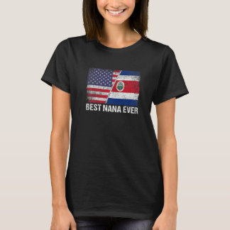 Beste Nana Ooit Amerikaans Costa Rica Vlag Moeder T-shirt