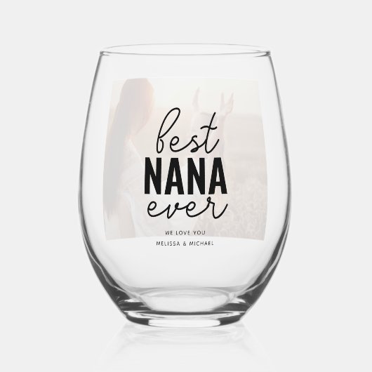 Beste Nana ooit Foto Stemless wijnglas Zonder Voet (Voorkant)