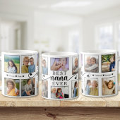 Beste Nana ooit Fotocollage Hart Script Koffiemok