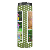 Beste Nana Ooit Fotocollage Olive Groen en Wit Thermosbeker (Achterkant)