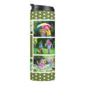 Beste Nana Ooit Fotocollage Olive Groen en Wit Thermosbeker (Geroteerd rechts)