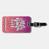 BESTE NANA OOIT GLITTER CUSTOM TYPOGRAPHY BAGAGELABEL (Voorkant horizontaal)