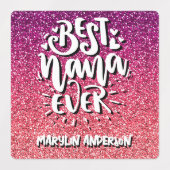 BESTE NANA OOIT GLITTER CUSTOM TYPOGRAPHY LABELS (Design 2)