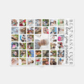 BESTE NANA OOIT Grootmoeder Fotocollage Wit Fleece Deken (Voorkant (Horizontaal))