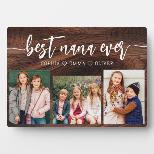 Beste Nana Ooit - Kleinkinderen Hout Fotocollage Fotoplaat (voorkant)