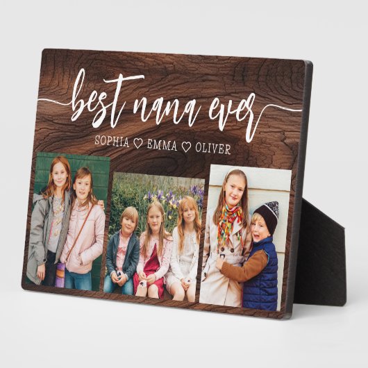 Beste Nana Ooit - Kleinkinderen Hout Fotocollage Fotoplaat (Zijkant)