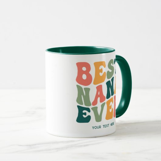 Beste Nana ooit - Kleurrijke Groovy Custom Oma Mok (Voorkant rechts)