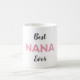 Beste Nana Ooit Roze Harten Gepersonaliseerd Koffiemok
