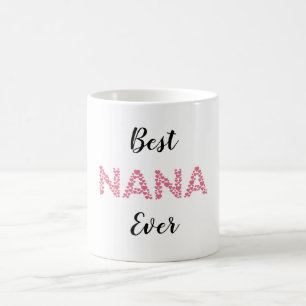Beste Nana Ooit Roze Harten Gepersonaliseerd Koffiemok