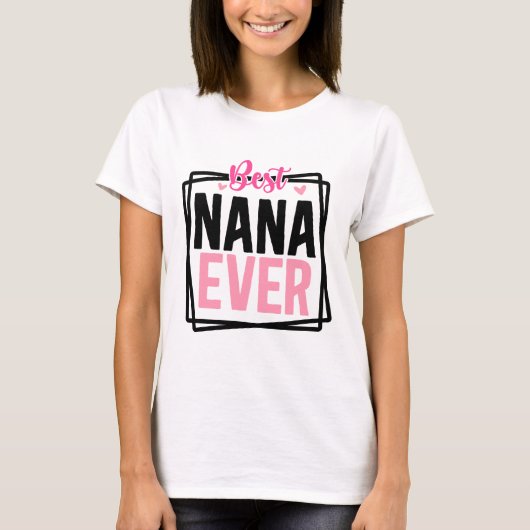 Beste Nana Ooit Typografie T-shirt (Voorkant)