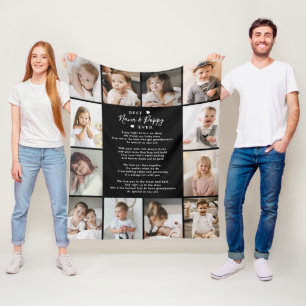 Beste Nana & Poppy Ooit 12-foto Collage Modern Fleece Deken